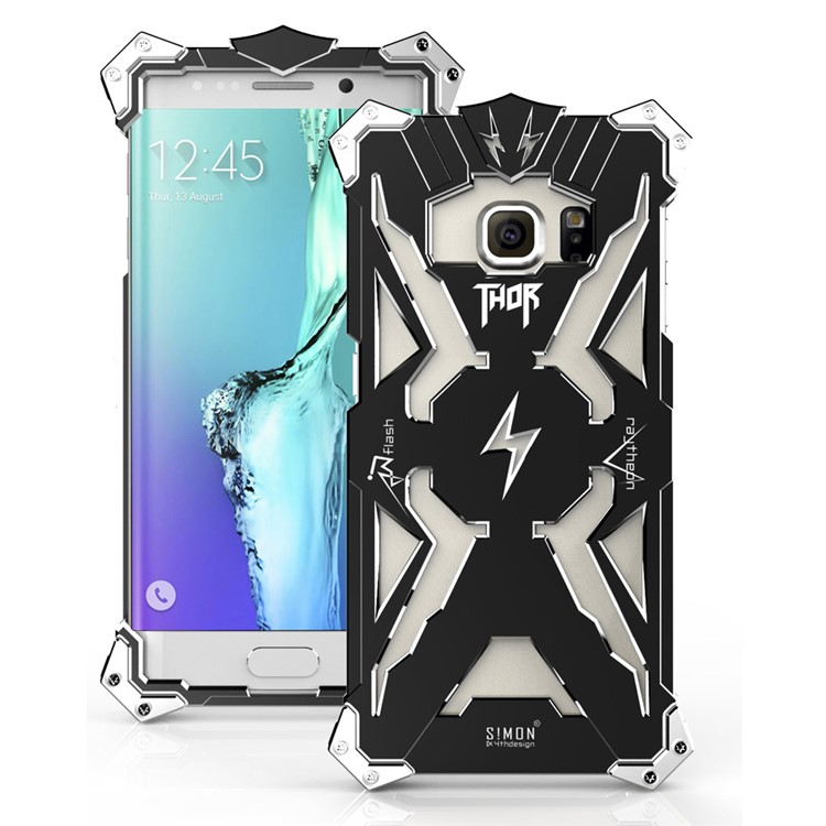 For Samsung Galaxy S7 G930 Rock Aviation Aluminum Metal Armor Mobile Phone Case - Black-1