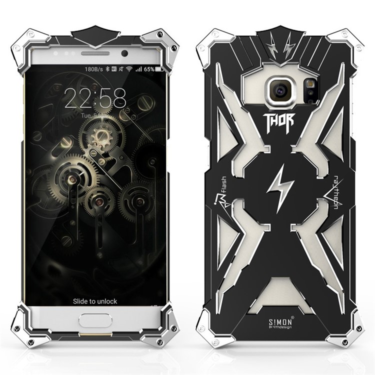 For Samsung Galaxy S6 G920 Tough Aviation Aluminum Metal Armor Mobile Cover - Black-1