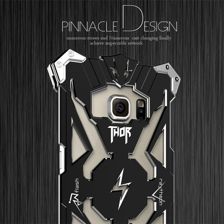 For Samsung Galaxy S6 G920 Tough Aviation Aluminum Metal Armor Mobile Cover - Black-3