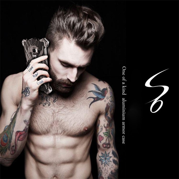 For Samsung Galaxy S6 Edge G925 Punk Rock Aviation Aluminum Metal Armor Mobile Case Cover - Black-2