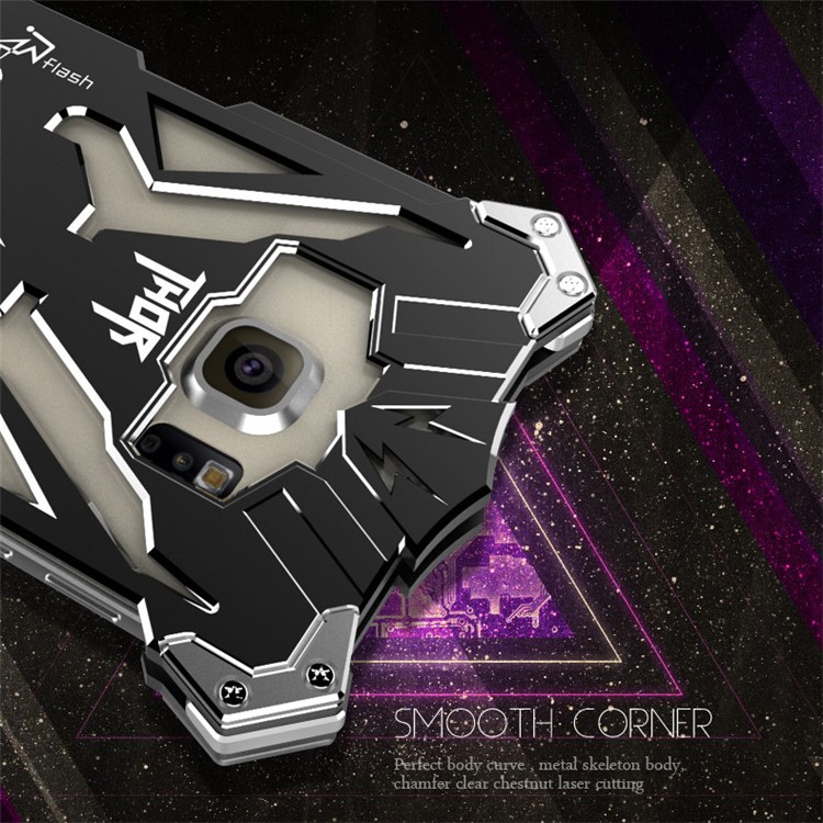 For Samsung Galaxy S6 Edge G925 Punk Rock Aviation Aluminum Metal Armor Mobile Case Cover - Black-6