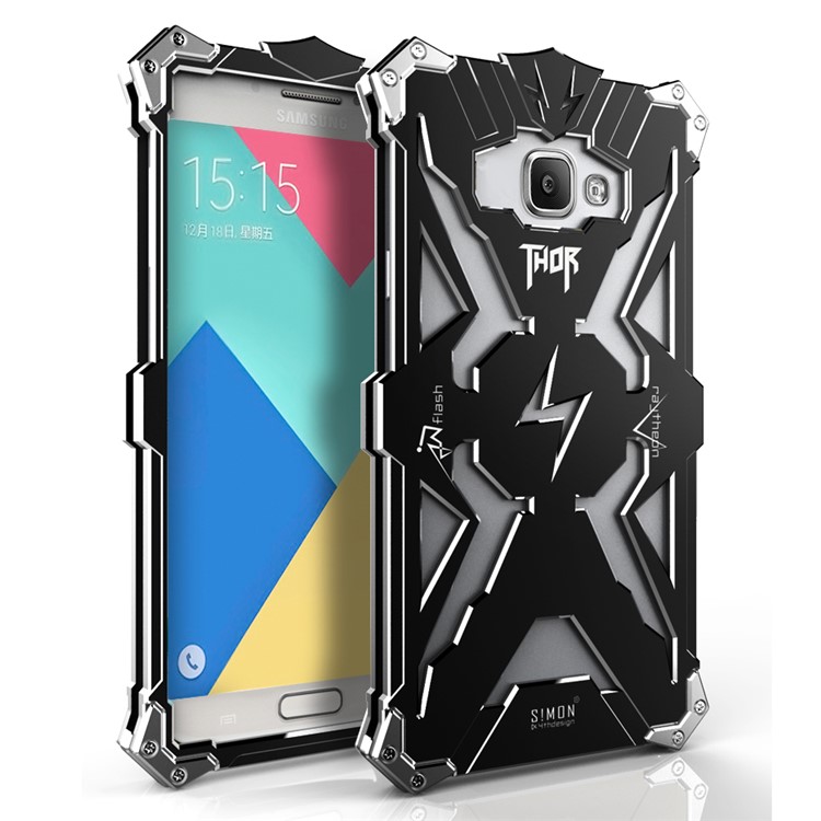 Cool Metal Aviation Aluminum Armor Phone Case for Samsung Galaxy A7 SM-A710F (2016) - Black-1