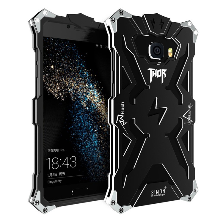 For Samsung Galaxy C5 Punk Rock Aviation Aluminum Metal Armor Mobile Case Cover - Black-1