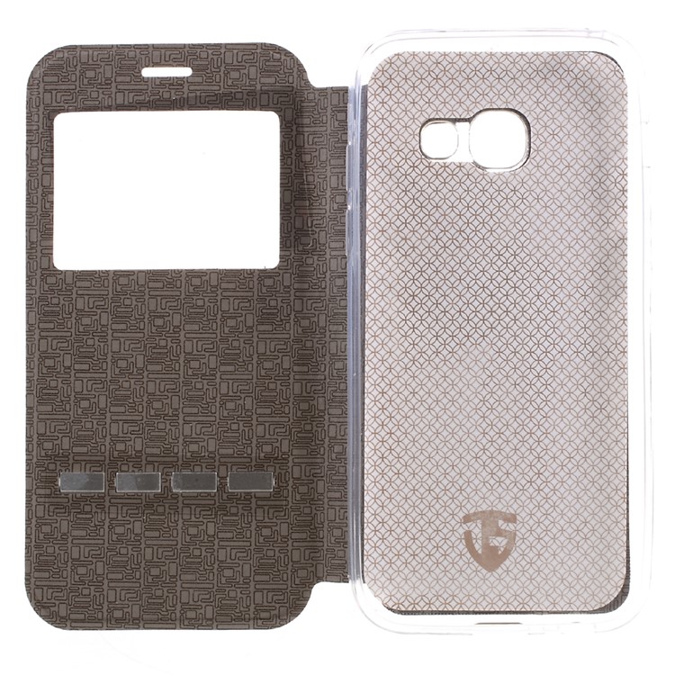 Slide to Answer Window Leather Phone Case for Samsung Galaxy A3 2017 - Black-6