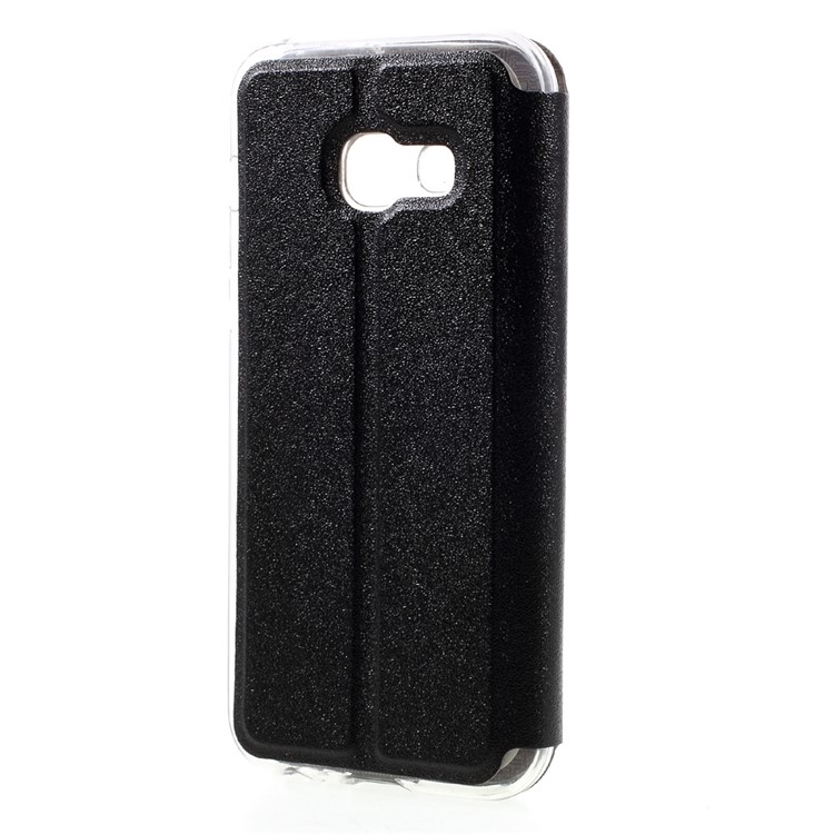 View Window Touch Slide Leather Flip Case for Samsung Galaxy A5 2017 - Black-2