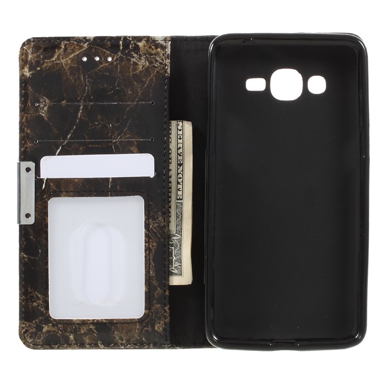 Marble Grain Leather Stand Phone Casing for Samsung Galaxy J2 Prime - Black-6