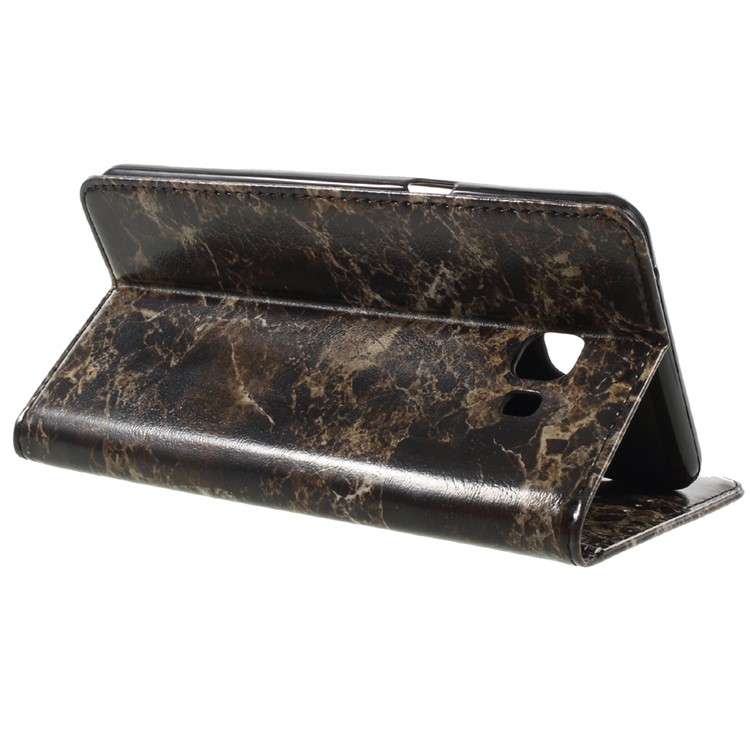 Marble Grain Wallet Phone Case Smooth Leather Cover for Samsung Galaxy C9 Pro - Black-5