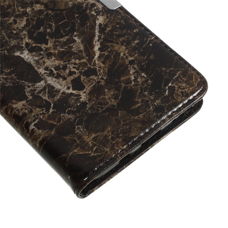 Marble Grain Wallet Phone Case Smooth Leather Cover for Samsung Galaxy C9 Pro - Black-7