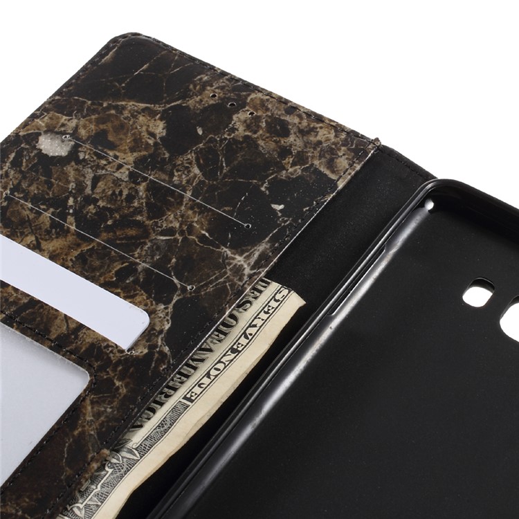 Marble Grain Wallet Phone Case Smooth Leather Cover for Samsung Galaxy C9 Pro - Black-9