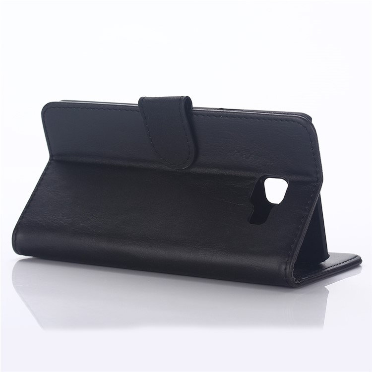 Creay Horse Leather Wallet Stand Phone Case for Samsung Galaxy A7 (2017) - Black-4