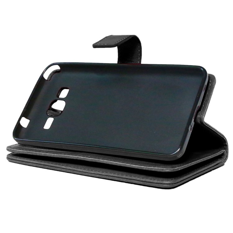 Multi-slot Leather Wallet Stand Phone Case for Samsung Galaxy Grand Prime SM-G530 - Black-6