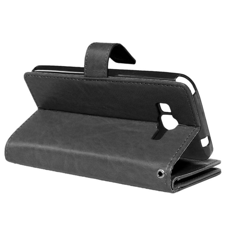 Multi-slot Leather Wallet Stand Phone Case for Samsung Galaxy Grand Prime SM-G530 - Black-7