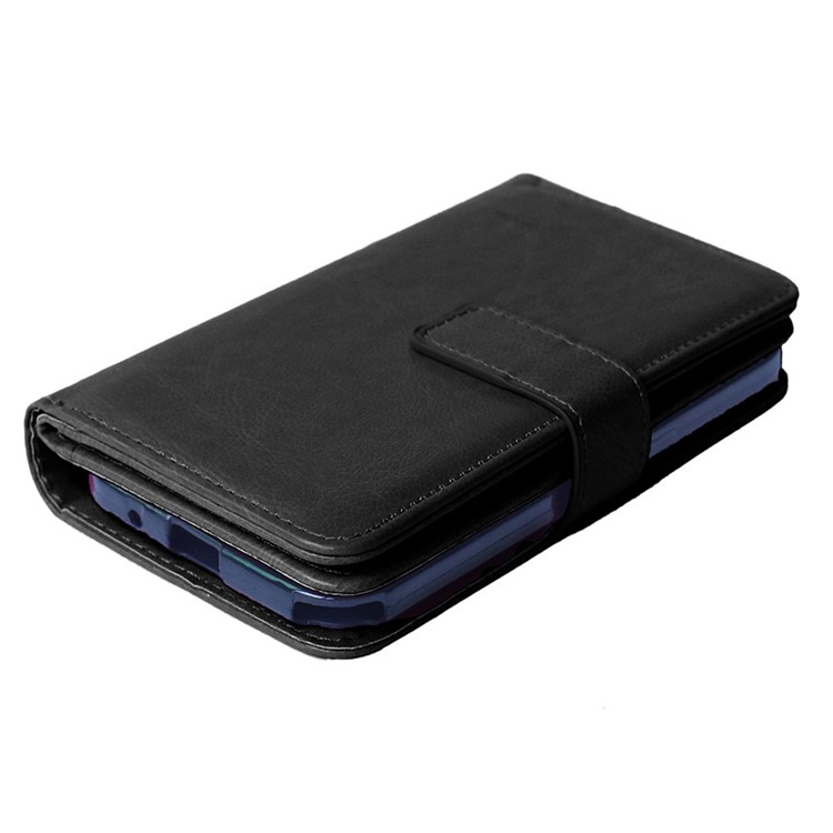 Multi-slot Leather Wallet Stand Phone Case for Samsung Galaxy Core Prime SM-G360 - Black-2