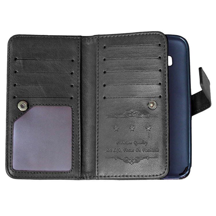 Multi-slot Leather Wallet Stand Phone Case for Samsung Galaxy Core Prime SM-G360 - Black-3