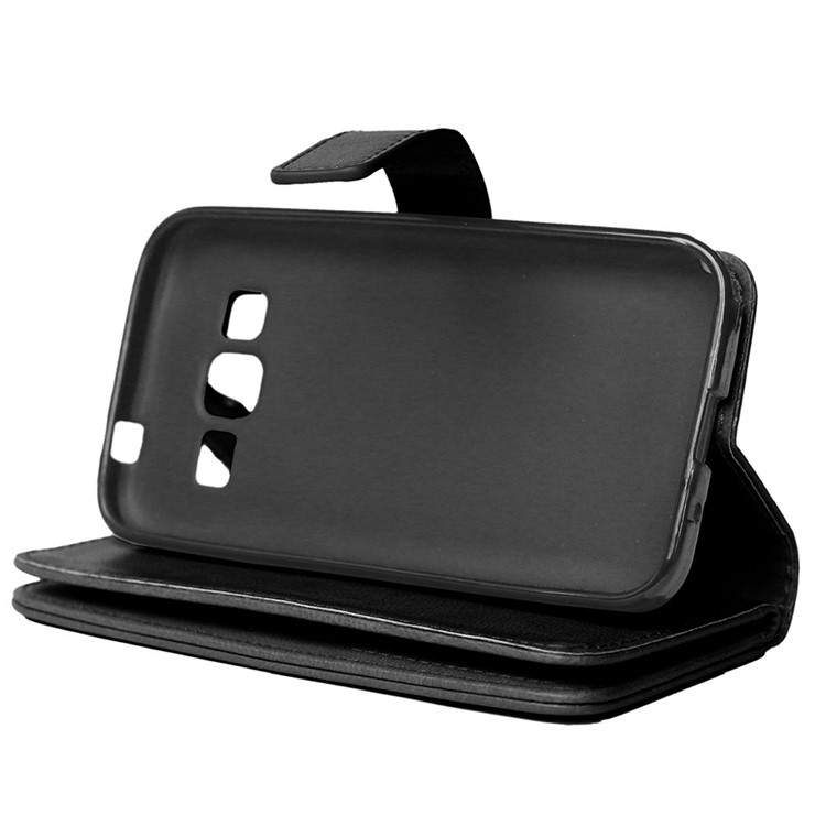 Multi-slot Leather Wallet Stand Phone Case for Samsung Galaxy Core Prime SM-G360 - Black-5
