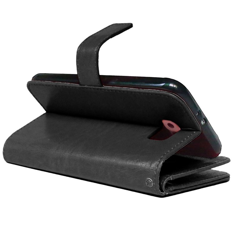 Crazy Horse 9 Card Slots Leather Wallet Case for Samsung Galaxy S6 G920 - Black-7