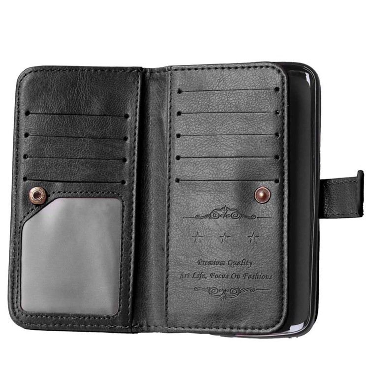 Crazy Horse 9 Card Slots Leather Wallet Phone Case for Samsung Galaxy S7 G930 - Black-6