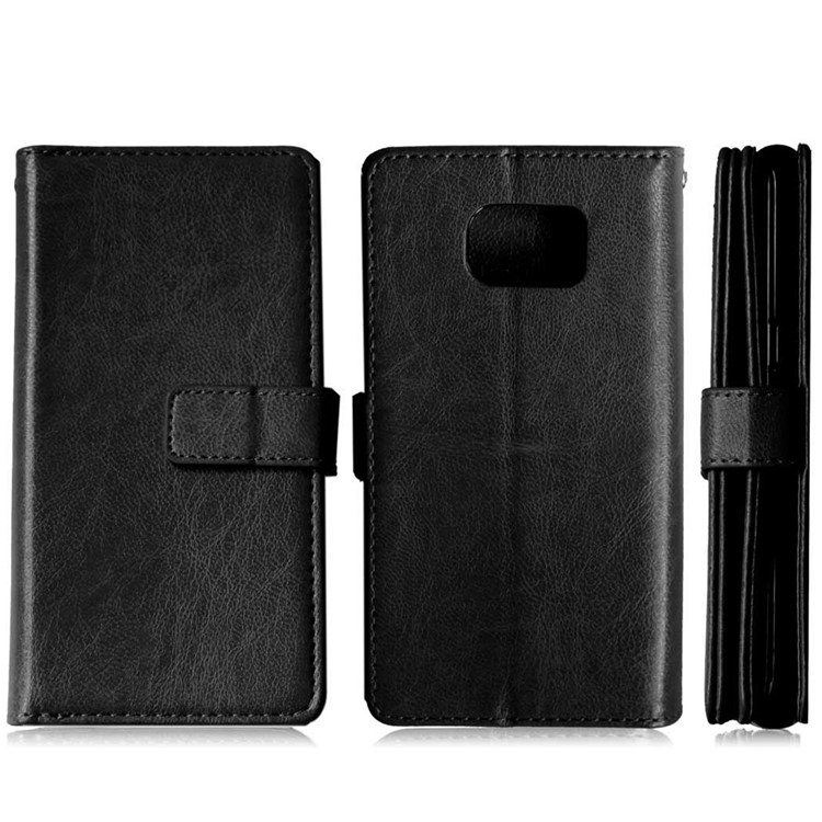 9 Card Slots Leather Stand Phone Case for Samsung Galaxy S7 edge G935 - Black-2