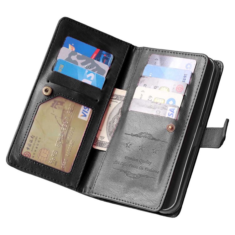 9 Card Slots Leather Stand Phone Case for Samsung Galaxy S7 edge G935 - Black-3