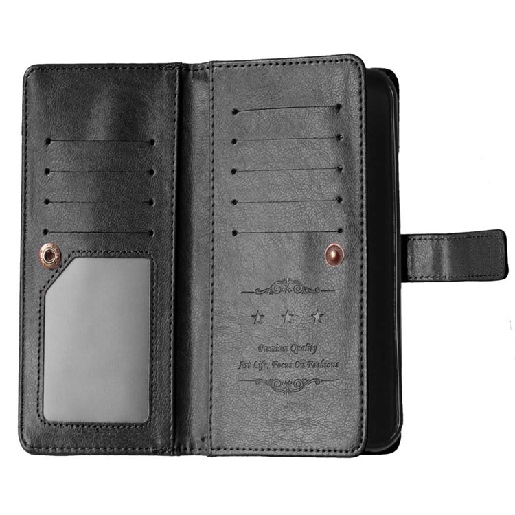 Multi-slot Leather Wallet Stand Phone Case for Samsung Galaxy S7 Plus - Black-4