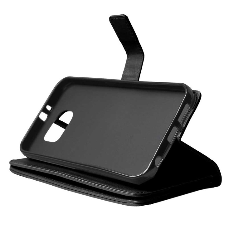 Multi-slot Leather Wallet Stand Phone Case for Samsung Galaxy S7 Plus - Black-6