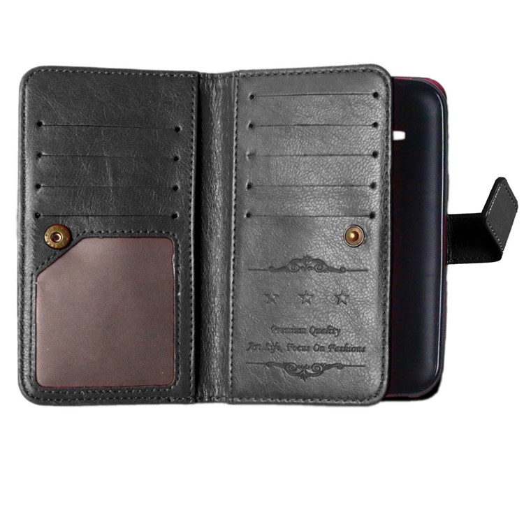 Crazy Horse 9 Card Slots Leather Wallet Case for Samsung Galaxy J1/J1 4G - Black-3
