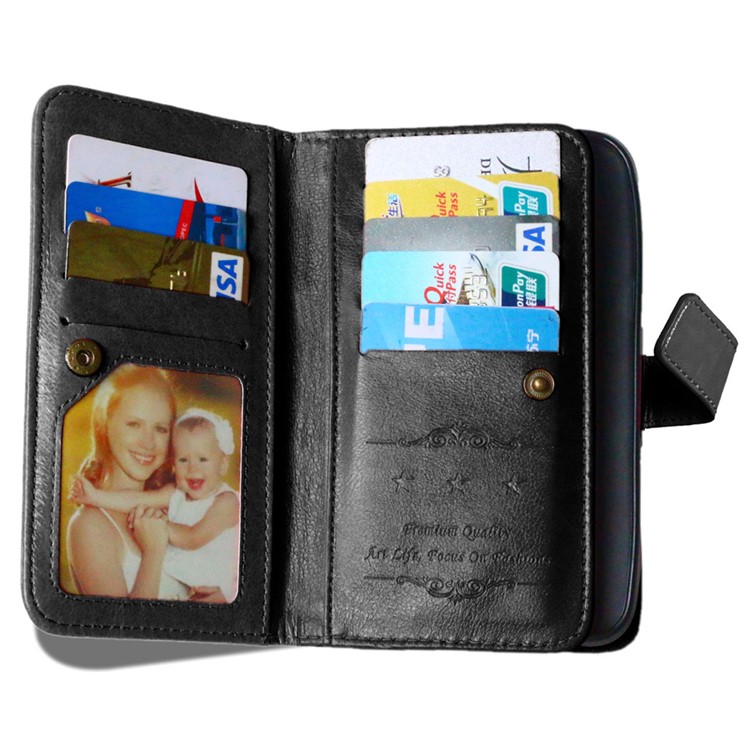 9 Card Slots Wallet Crazy Horse Leather Case for Samsung Galaxy J5 SM-J500F - Black-8