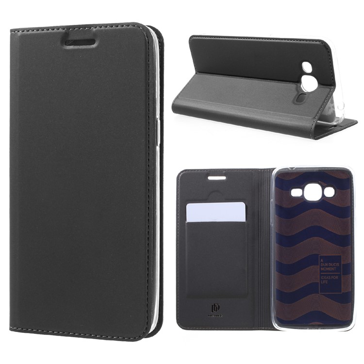 DUX DUCIS Skin Pro Series for Samsung Galaxy J2 Prime / Grand Prime Plus / Prime (2016) Business Leather Case - Dark Grey-1