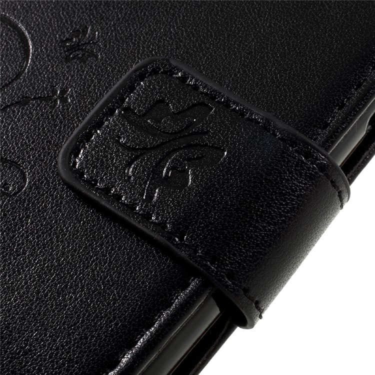 Imprinted Butterfly Flowers Leather Wallet Case for Samsung Galaxy J1 mini prime - Black-8
