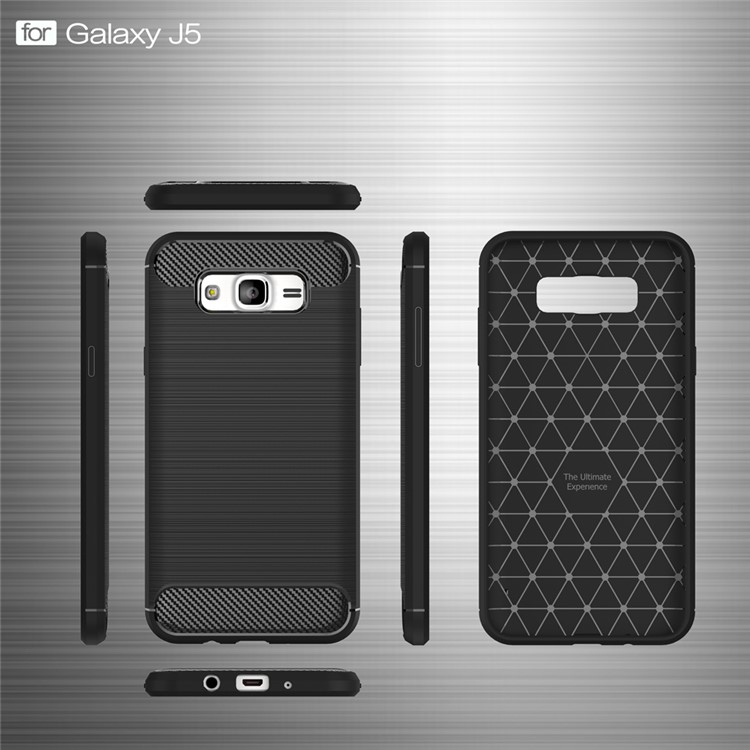 Carbon Fibre Brushed TPU Case for Samsung Galaxy J5 SM-J500F - Black-6