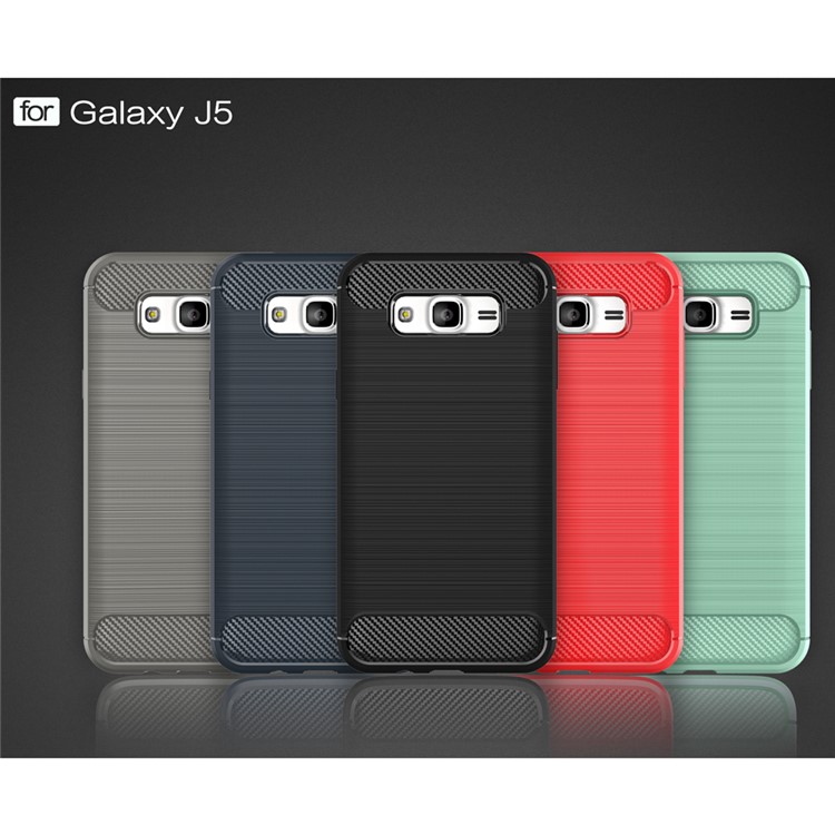 Carbon Fibre Brushed TPU Case for Samsung Galaxy J5 SM-J500F - Black-9