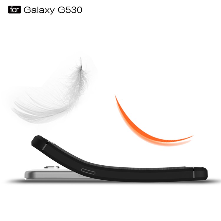 Carbon Fibre Brushed TPU Case for Samsung Galaxy Grand Prime SM-G530 - Black-4