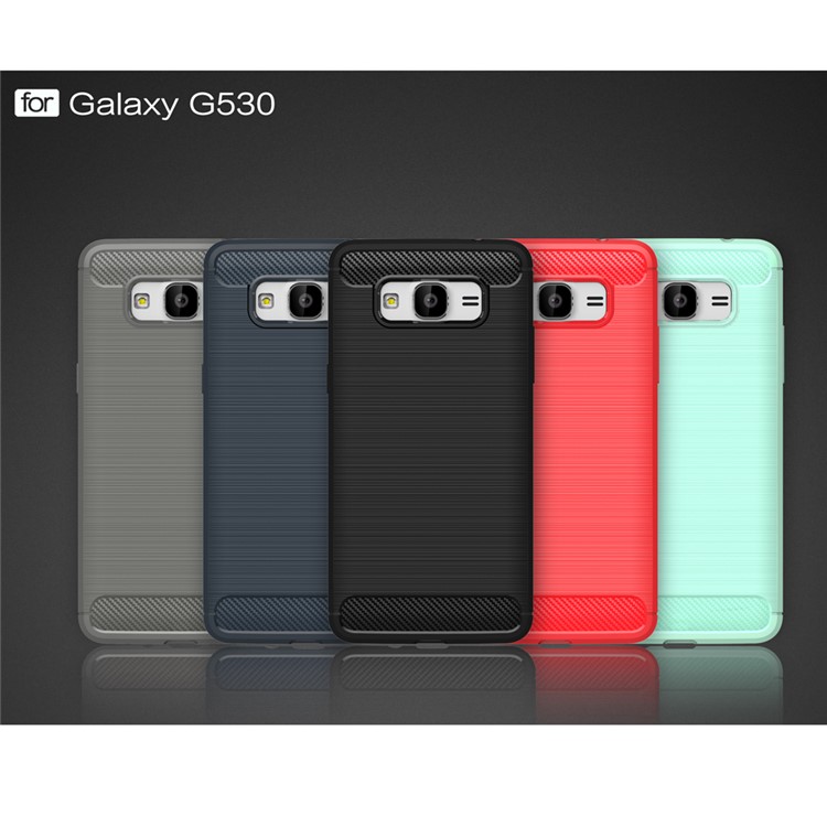 Carbon Fibre Brushed TPU Case for Samsung Galaxy Grand Prime SM-G530 - Black-9