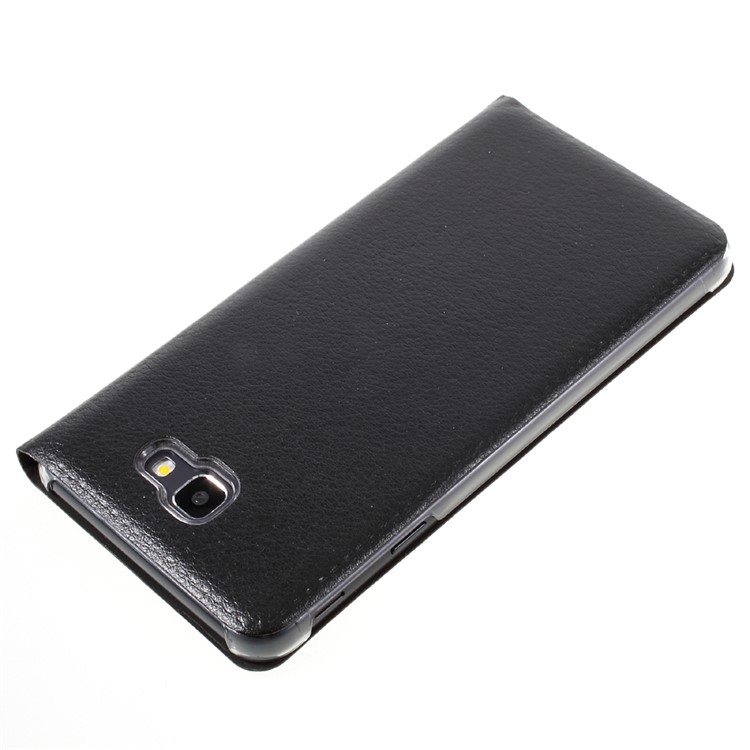 Card Slot PU Leather Phone Case for Samsung Galaxy J7 Prime/On7 2016 - Black-4