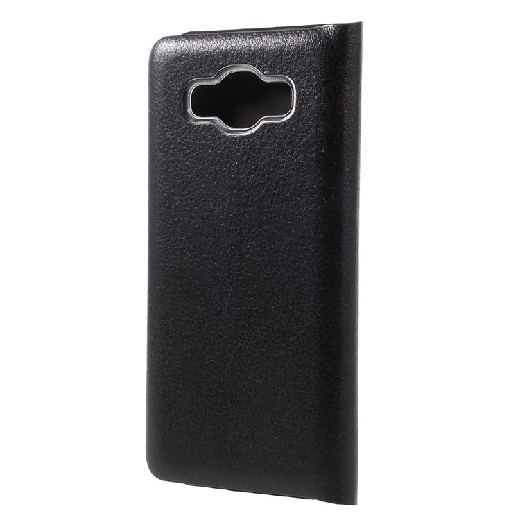 Litchi Texture Card Holder Leather Flip Case for Samsung Galaxy J2 Prime / Grand Prime Plus / Prime (2016) - Black-2