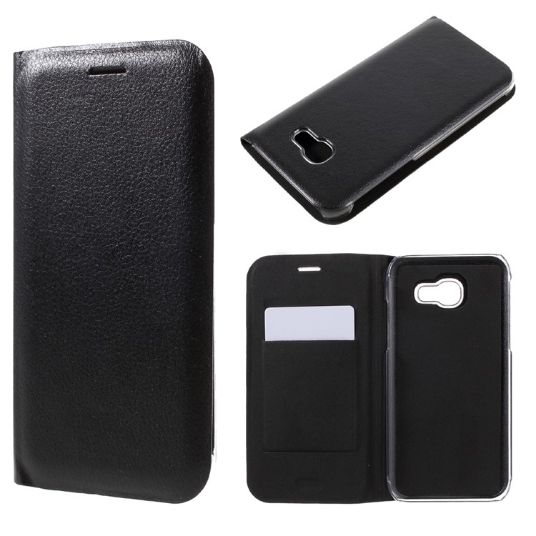 For Samsung Galaxy A5 (2017) Litchi Texture Card Holder Leather Flip Case - Black-1