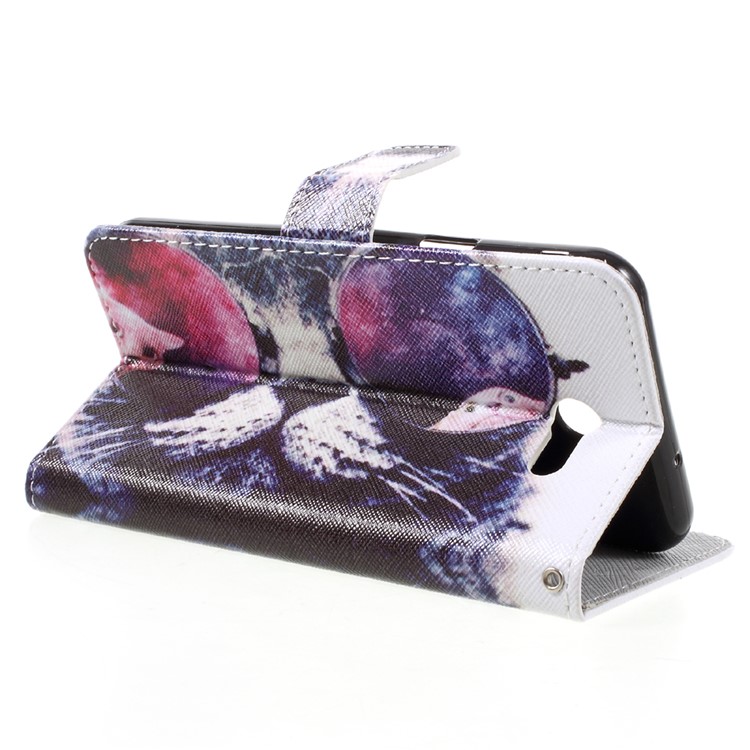 Patterned Leather Wallet Mobile Case for Samsung Galaxy J7 (2017) - Cool Cat in Glasses-5