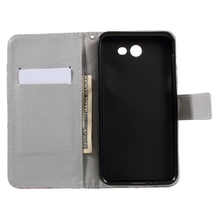 Patterned Leather Wallet Mobile Case for Samsung Galaxy J7 (2017) - Cool Cat in Glasses-6