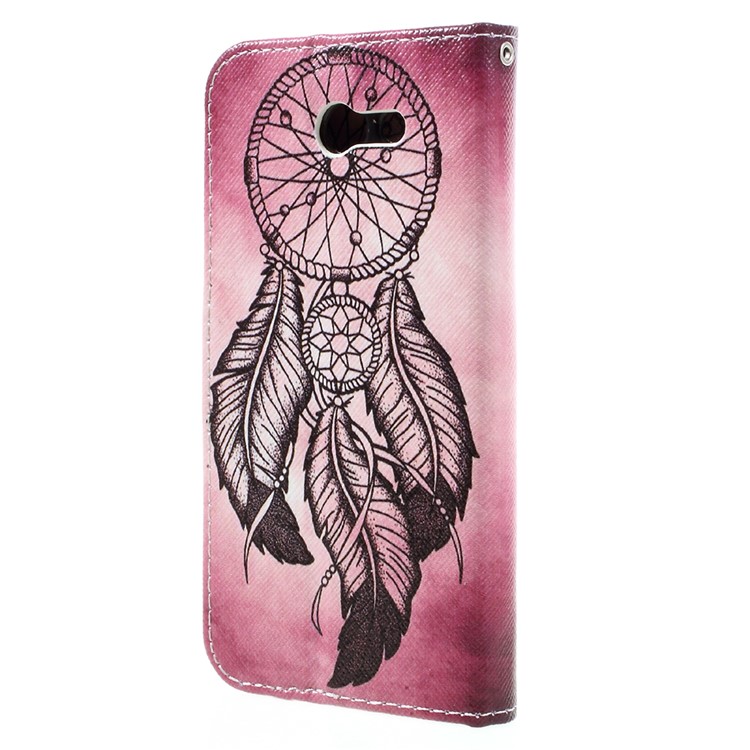 Patterned Leather Wallet Mobile Case for Samsung Galaxy J3 (2017) - Black Dream Catcher-2