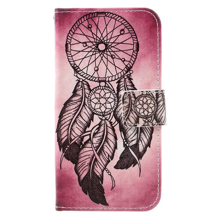 Patterned Leather Wallet Mobile Case for Samsung Galaxy J3 (2017) - Black Dream Catcher-3