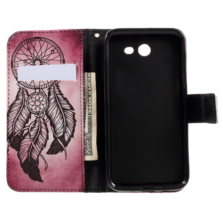 Patterned Leather Wallet Mobile Case for Samsung Galaxy J3 (2017) - Black Dream Catcher-6