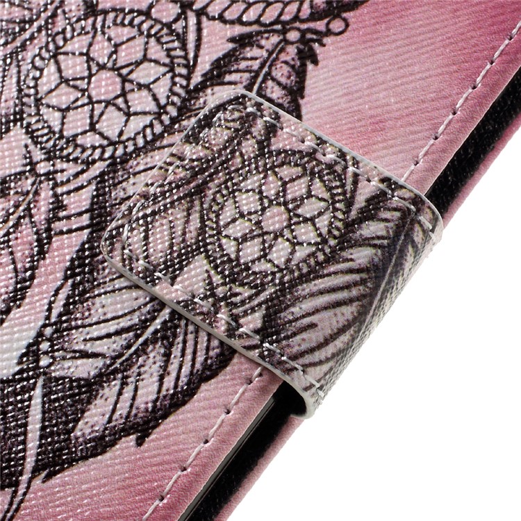 Patterned Leather Wallet Mobile Case for Samsung Galaxy J3 (2017) - Black Dream Catcher-9
