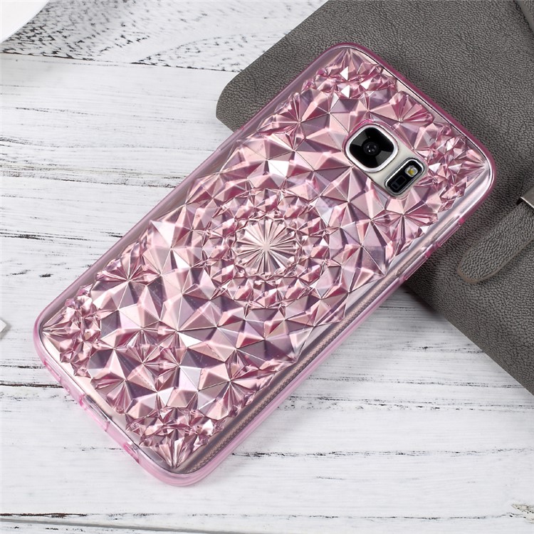 SULADA 3D Diamond Pattern TPU Phone Case for Samsung Galaxy S7 G930 - Pink-1