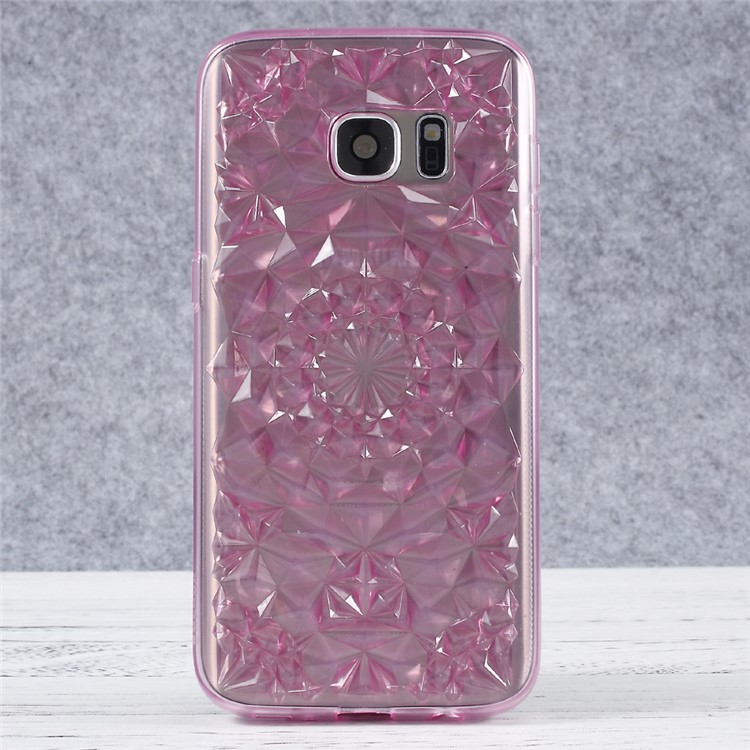 SULADA 3D Diamond Pattern TPU Phone Case for Samsung Galaxy S7 G930 - Pink-3