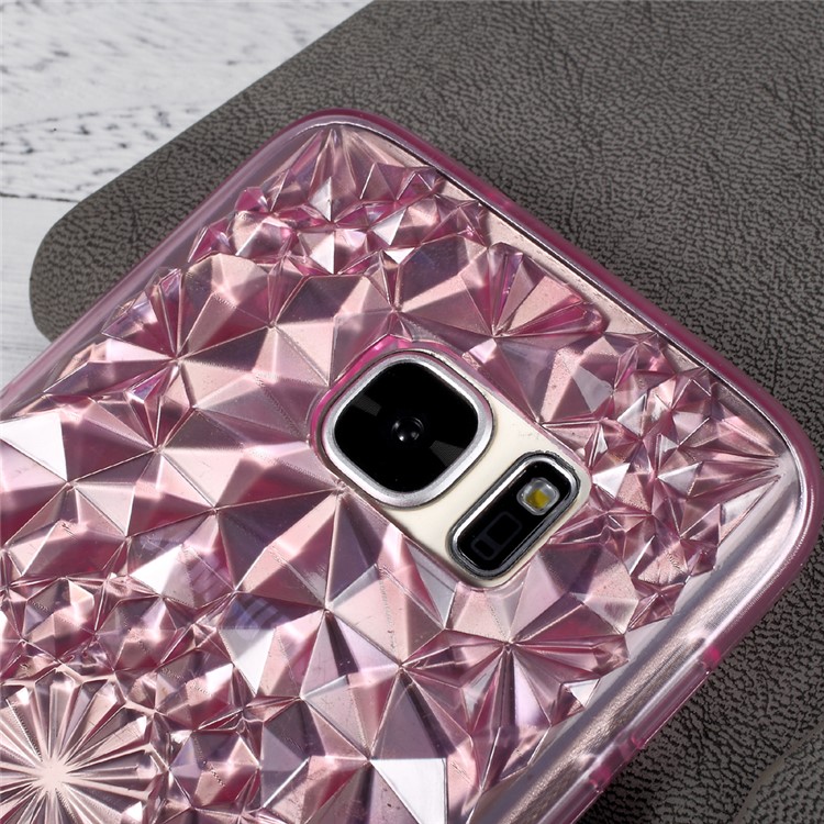 SULADA 3D Diamond Pattern TPU Phone Case for Samsung Galaxy S7 G930 - Pink-5