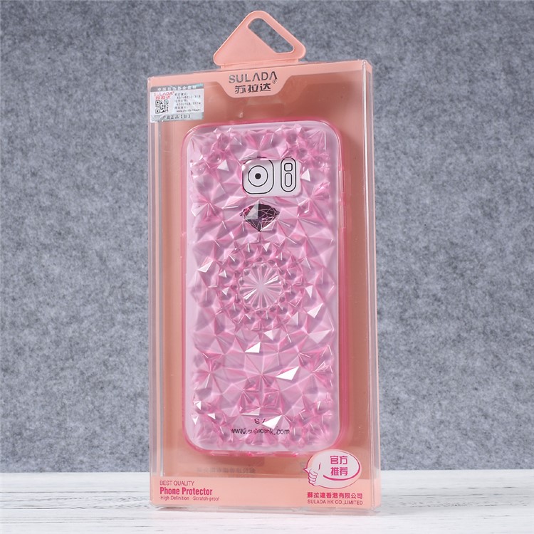 SULADA 3D Diamond Pattern TPU Phone Case for Samsung Galaxy S7 G930 - Pink-8