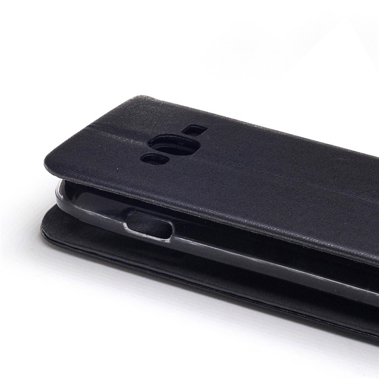 Bi-color Leather Card Holder Mobile Casing for Samsung Galaxy J1 mini prime - Black-6