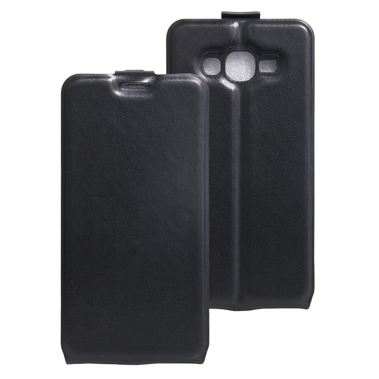 Vertical Flip Photo Slot Leather Case for Samsung Galaxy J2 Prime / Grand Prime Plus / Prime (2016) - Black-1