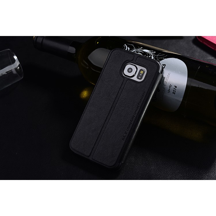 SULADA Dual Window View Leather Phone Case for Samsung Galaxy S6 G920 - Black-2