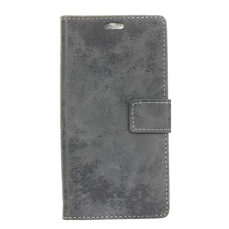 For Samsung Galaxy A3 (2017) Vintage Wallet Leather Cell Phone Case with Stand - Grey-1